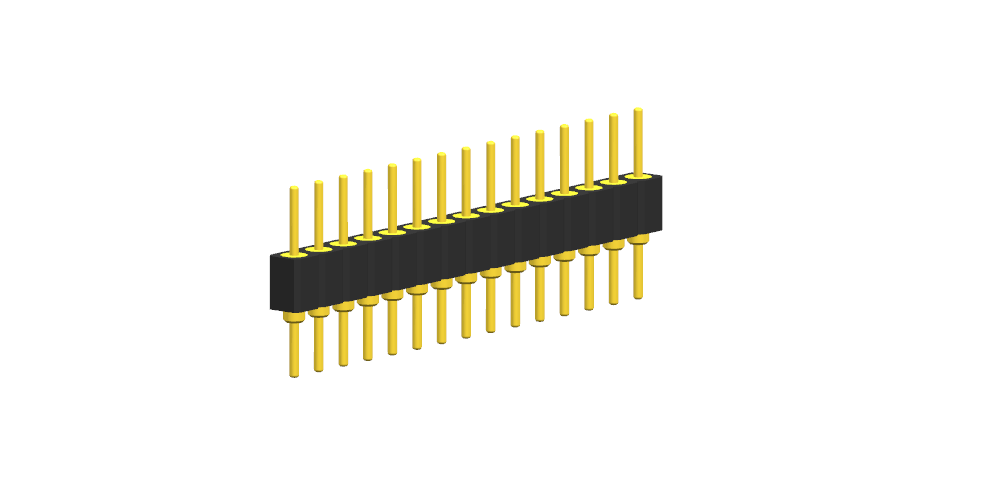 圆孔排针2.0mm 单排 180度（塑高2.8 塑宽2.0）